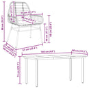 7-Delige Tuinset Met Kussens Poly Rattan Glas