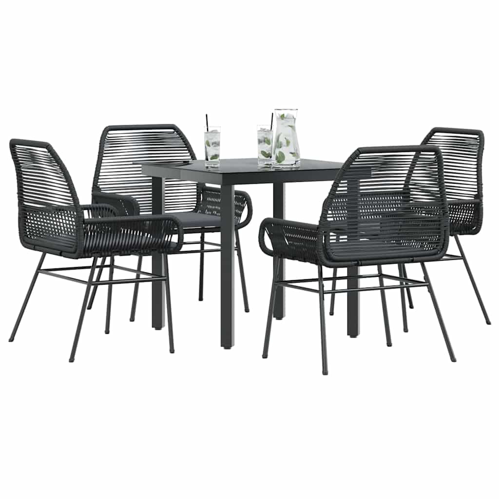 7-Delige Tuinset Met Kussens Poly Rattan Glas