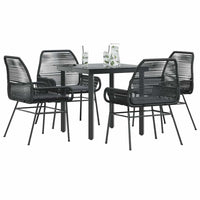7-Delige Tuinset Met Kussens Poly Rattan Glas