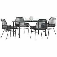 7-Delige Tuinset Met Kussens Poly Rattan Glas