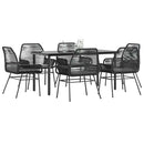 7-Delige Tuinset Met Kussens Poly Rattan Glas