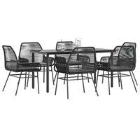 7-Delige Tuinset Met Kussens Poly Rattan Glas