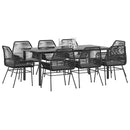 7-Delige Tuinset Met Kussens Poly Rattan Glas