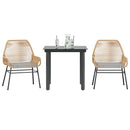 7-Delige Tuinset Met Kussens Poly Rattan Glas