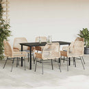 7-Delige Tuinset Met Kussens Poly Rattan Glas