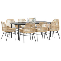 7-Delige Tuinset Met Kussens Poly Rattan Glas