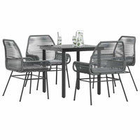 7-Delige Tuinset Met Kussens Poly Rattan Glas