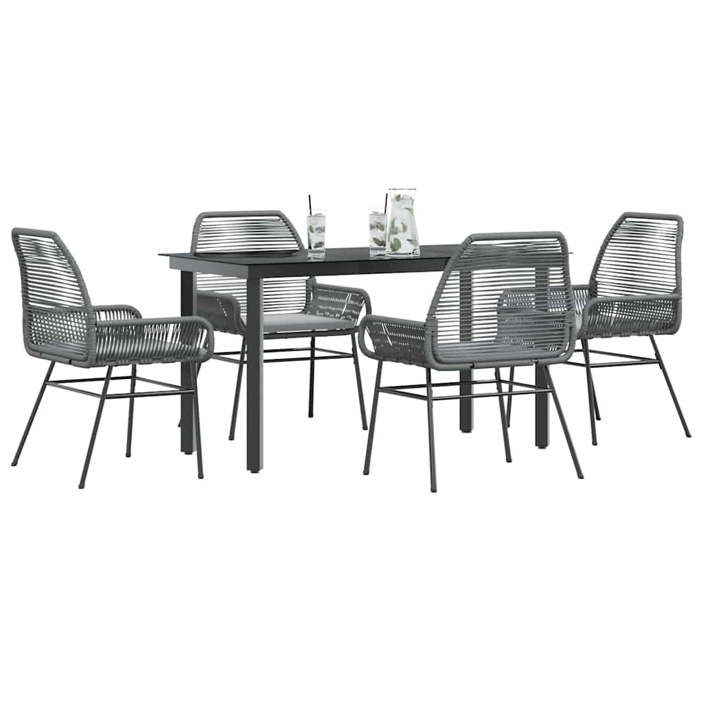 7-Delige Tuinset Met Kussens Poly Rattan Glas