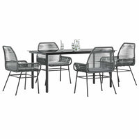 7-Delige Tuinset Met Kussens Poly Rattan Glas