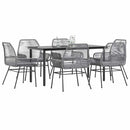 7-Delige Tuinset Met Kussens Poly Rattan Glas