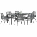 7-Delige Tuinset Met Kussens Poly Rattan Glas