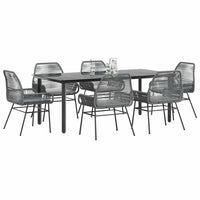 7-Delige Tuinset Met Kussens Poly Rattan Glas