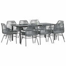 7-Delige Tuinset Met Kussens Poly Rattan Glas
