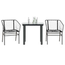 9-Delige Tuinset Met Kussens Poly Rattan Glas