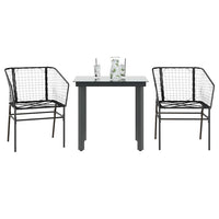 9-Delige Tuinset Met Kussens Poly Rattan Glas