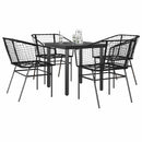 9-Delige Tuinset Met Kussens Poly Rattan Glas