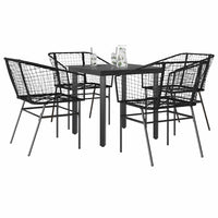 9-Delige Tuinset Met Kussens Poly Rattan Glas