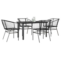 9-Delige Tuinset Met Kussens Poly Rattan Glas