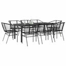 9-Delige Tuinset Met Kussens Poly Rattan Glas