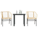 9-Delige Tuinset Met Kussens Poly Rattan Glas