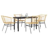 9-Delige Tuinset Met Kussens Poly Rattan Glas