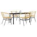 9-Delige Tuinset Met Kussens Poly Rattan Glas