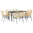 9-Delige Tuinset Met Kussens Poly Rattan Glas