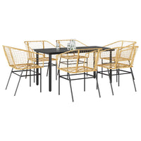 9-Delige Tuinset Met Kussens Poly Rattan Glas