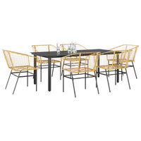 9-Delige Tuinset Met Kussens Poly Rattan Glas