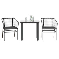 9-Delige Tuinset Met Kussens Poly Rattan Glas