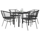 9-Delige Tuinset Met Kussens Poly Rattan Glas