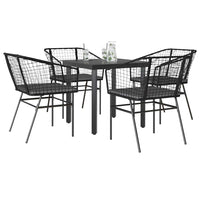 9-Delige Tuinset Met Kussens Poly Rattan Glas