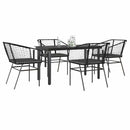 9-Delige Tuinset Met Kussens Poly Rattan Glas