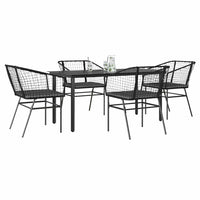 9-Delige Tuinset Met Kussens Poly Rattan Glas