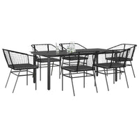 9-Delige Tuinset Met Kussens Poly Rattan Glas