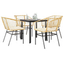 9-Delige Tuinset Met Kussens Poly Rattan Glas