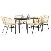 9-Delige Tuinset Met Kussens Poly Rattan Glas