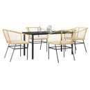 9-Delige Tuinset Met Kussens Poly Rattan Glas
