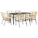 9-Delige Tuinset Met Kussens Poly Rattan Glas