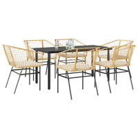 9-Delige Tuinset Met Kussens Poly Rattan Glas