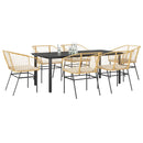 9-Delige Tuinset Met Kussens Poly Rattan Glas