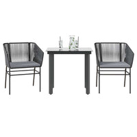 5-Delige Tuinset Met Kussens Poly Rattan Glas