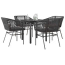 5-Delige Tuinset Met Kussens Poly Rattan Glas