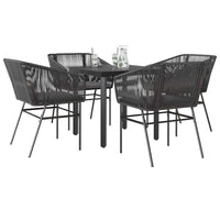 5-Delige Tuinset Met Kussens Poly Rattan Glas