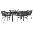 5-Delige Tuinset Met Kussens Poly Rattan Glas