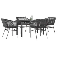 5-Delige Tuinset Met Kussens Poly Rattan Glas