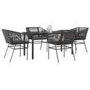 5-Delige Tuinset Met Kussens Poly Rattan Glas