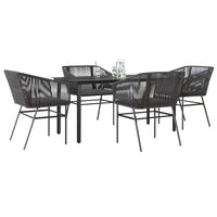 5-Delige Tuinset Met Kussens Poly Rattan Glas