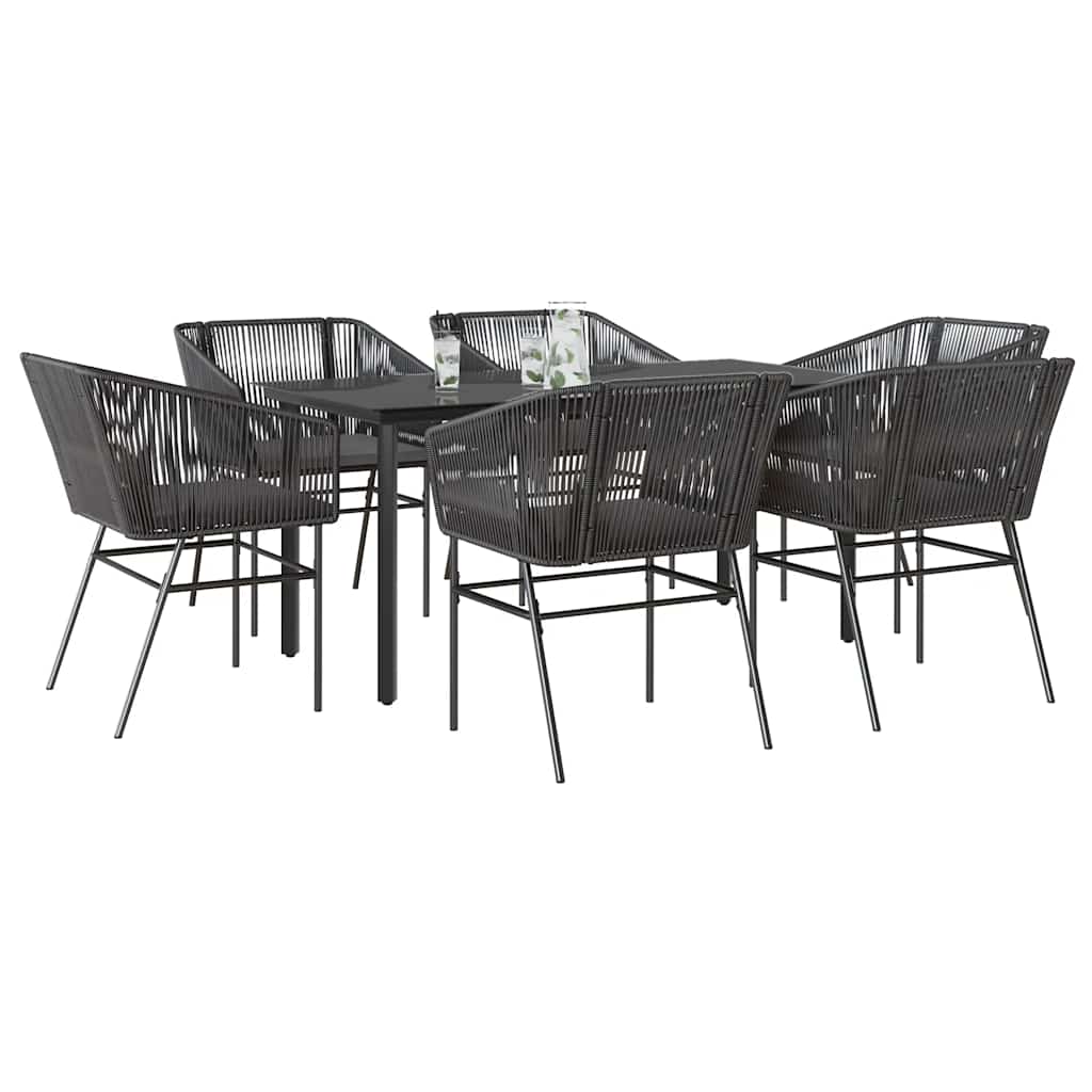 5-Delige Tuinset Met Kussens Poly Rattan Glas