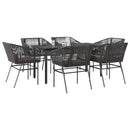 5-Delige Tuinset Met Kussens Poly Rattan Glas